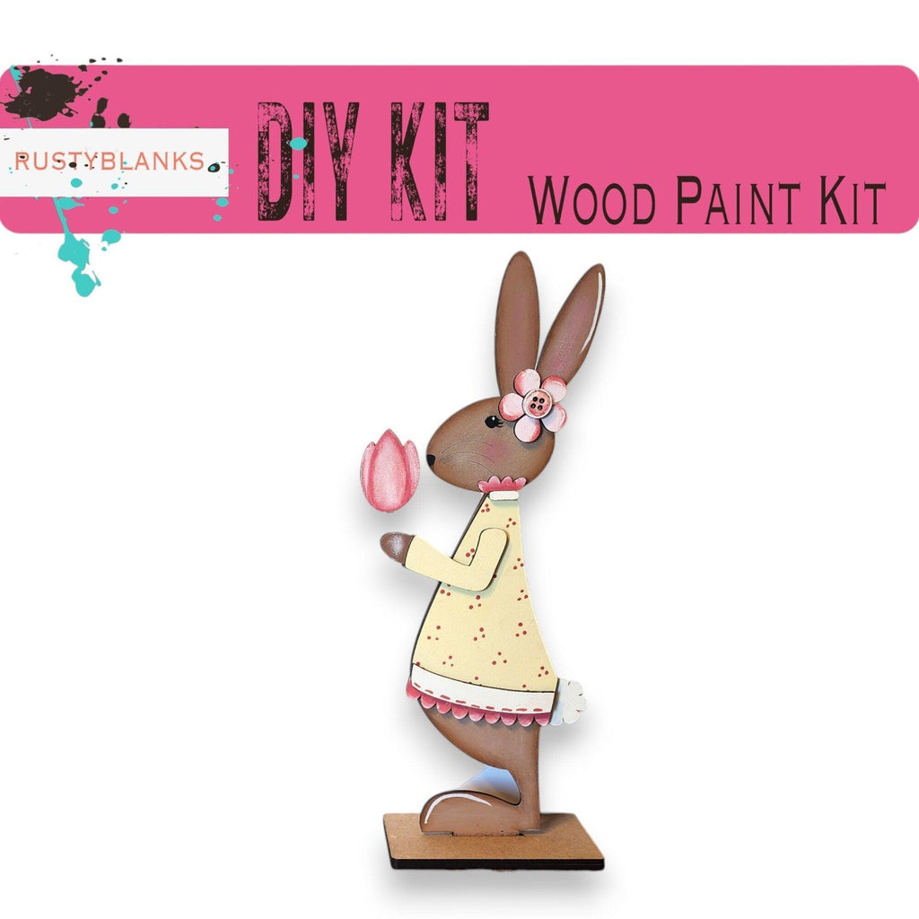 Spring Bunny Couple DIY Shelf Sitter Craft - Great Gift for Mom - RusticFarmhouseDecor
