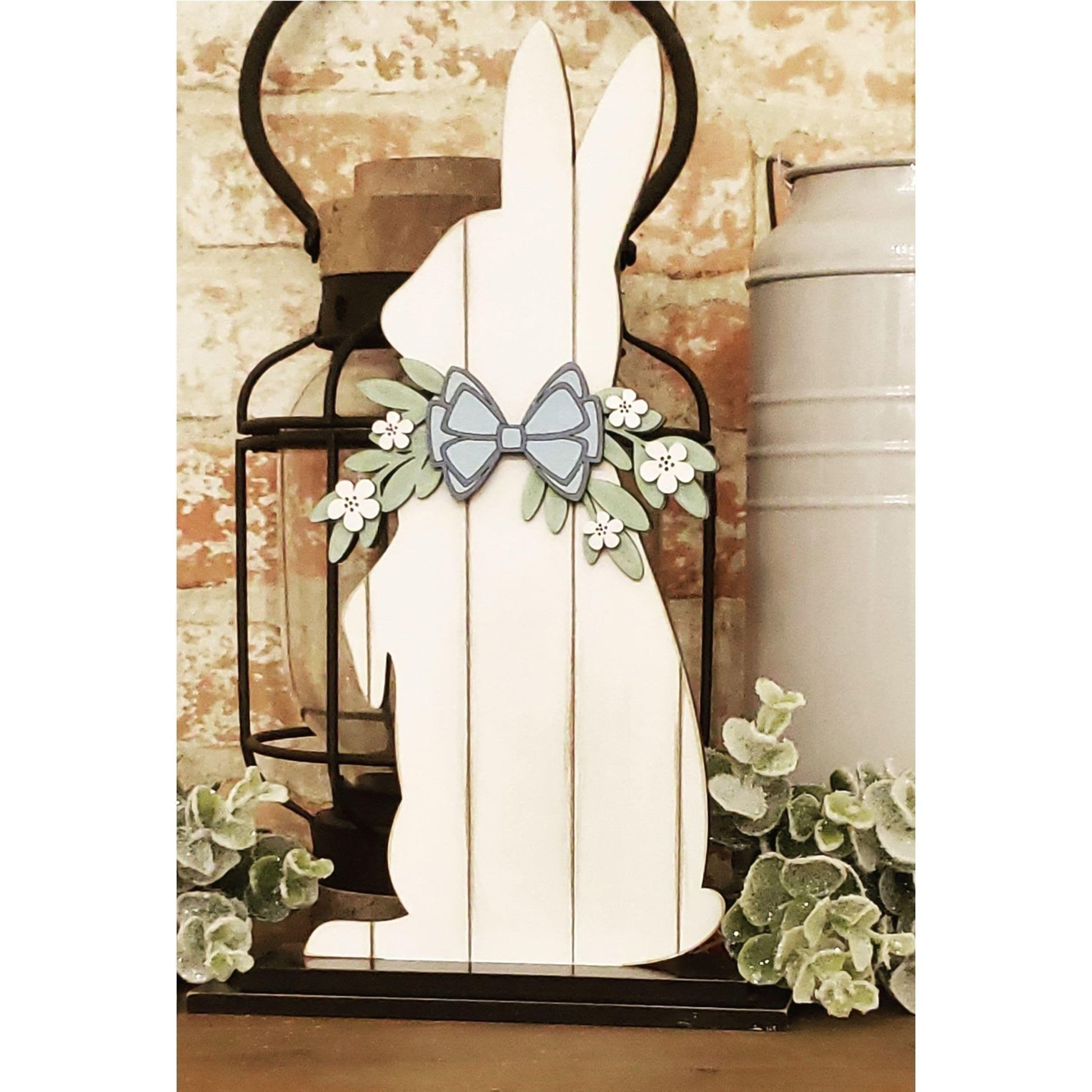 Spring Easter Shiplap Rabbit Shelf Sitters DIY - RusticFarmhouseDecor