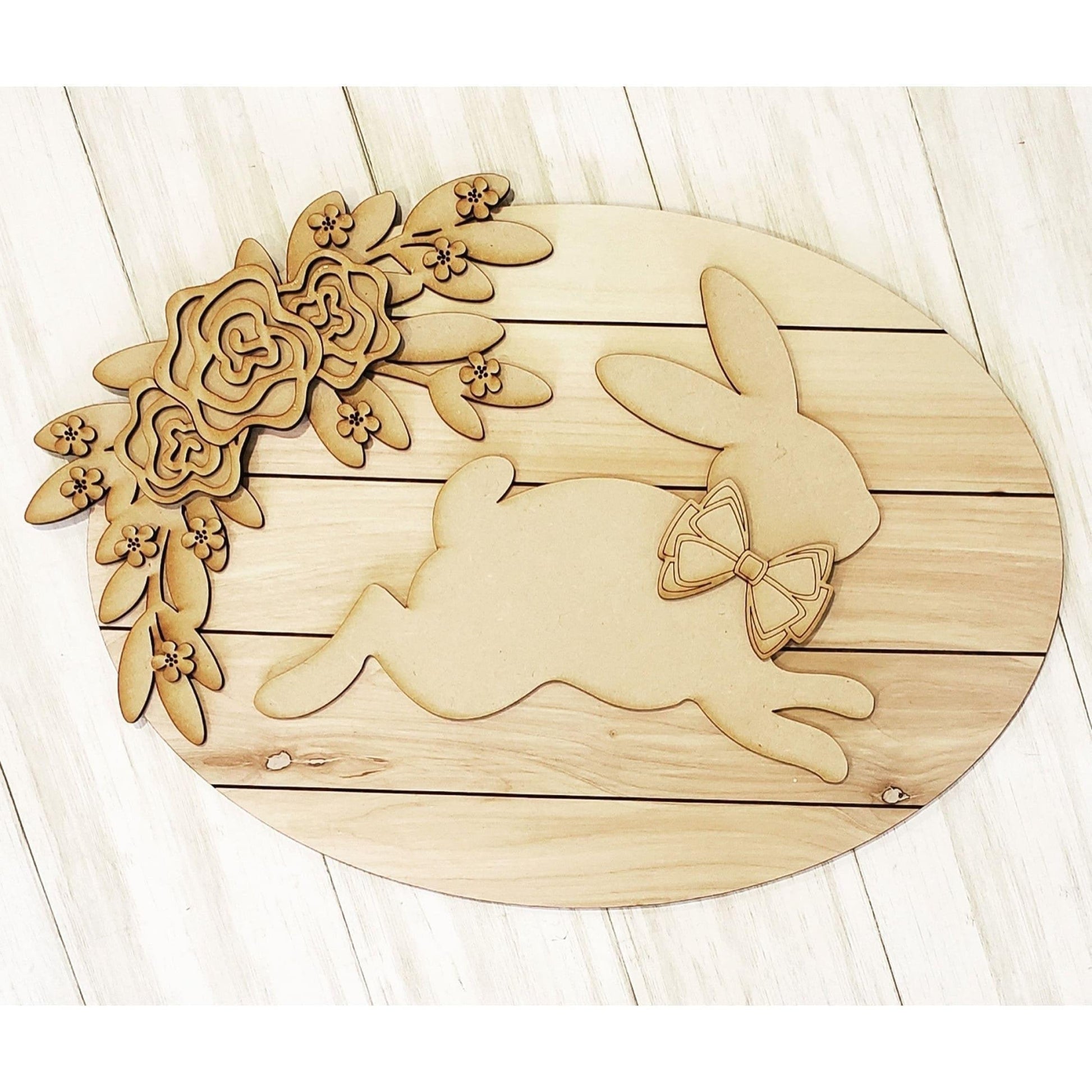 Spring Easter Shiplap Rabbit Signs DIY, DIY Wood Blanks - RusticFarmhouseDecor