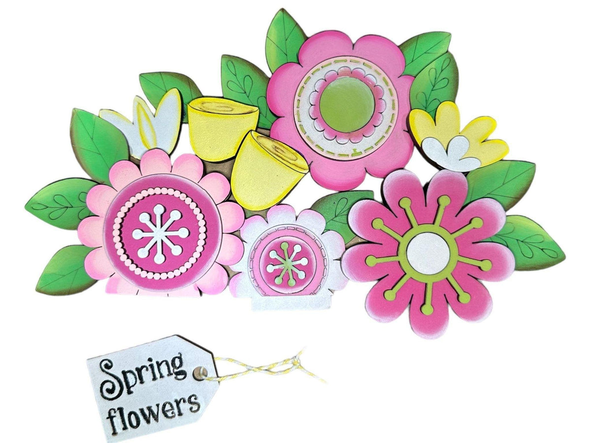 Spring Flowers Insert for the Interchangeable Flower Basket - RusticFarmhouseDecor