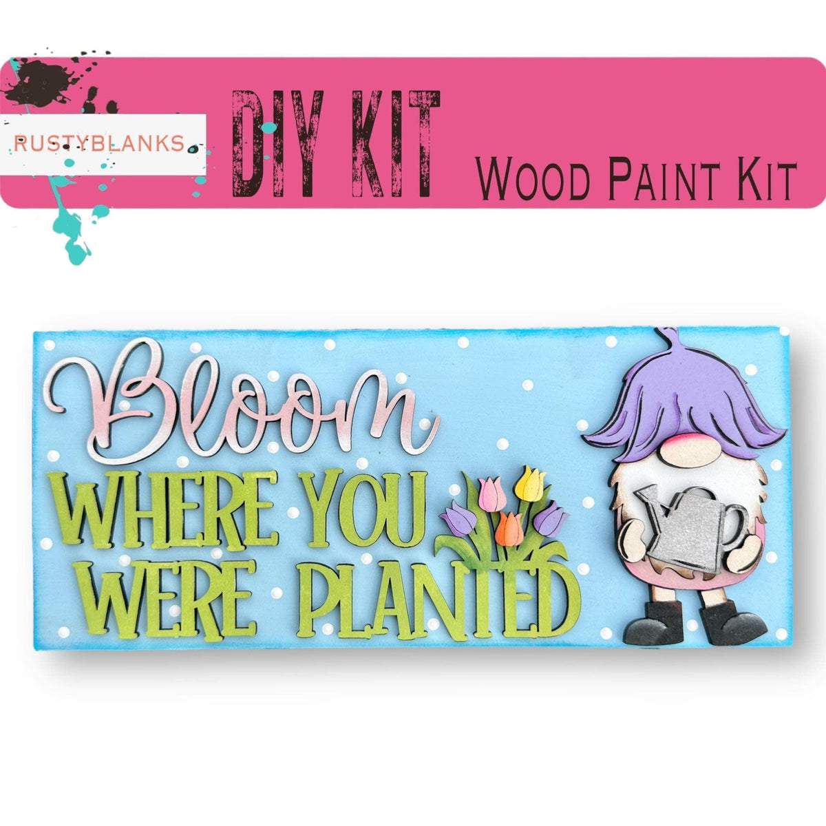 Spring Gnome Tiles For The Leaning Ladder - RusticFarmhouseDecor