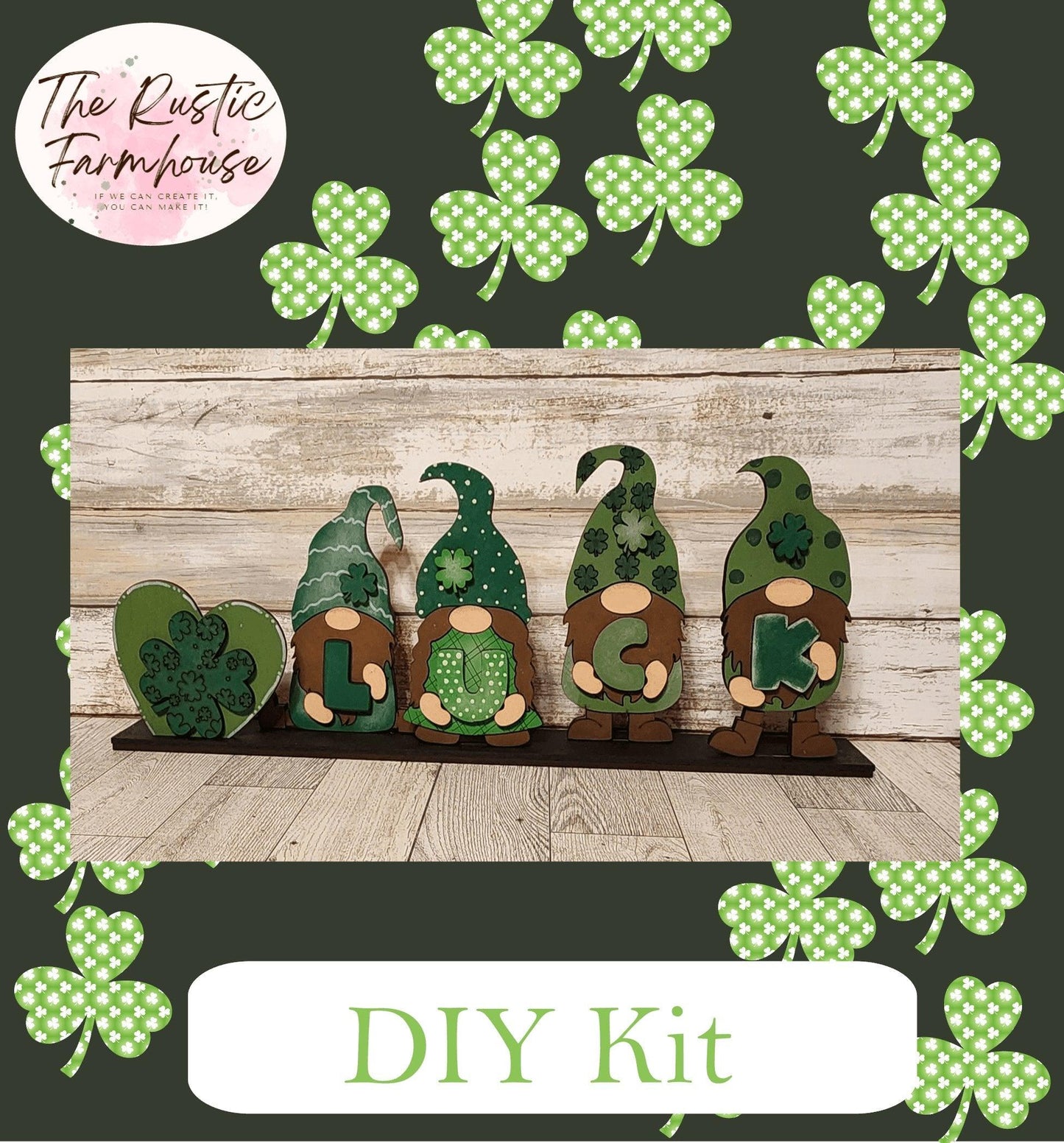 St. Patrick's Day Gnomes, Standing Gnomes, Lucky Gnome, Shelf Sitter Gnomes, Shamrocks, Lucky Leprechauns, Irish Gnomes, shenanigans DIY - RusticFarmhouseDecor