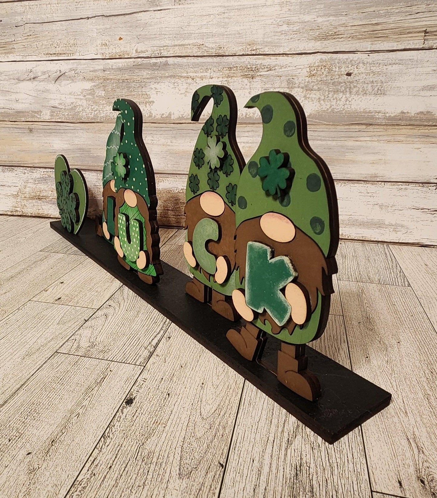 St. Patrick's Day Gnomes, Standing Gnomes, Lucky Gnome, Shelf Sitter Gnomes, Shamrocks, Lucky Leprechauns, Irish Gnomes, shenanigans DIY - RusticFarmhouseDecor