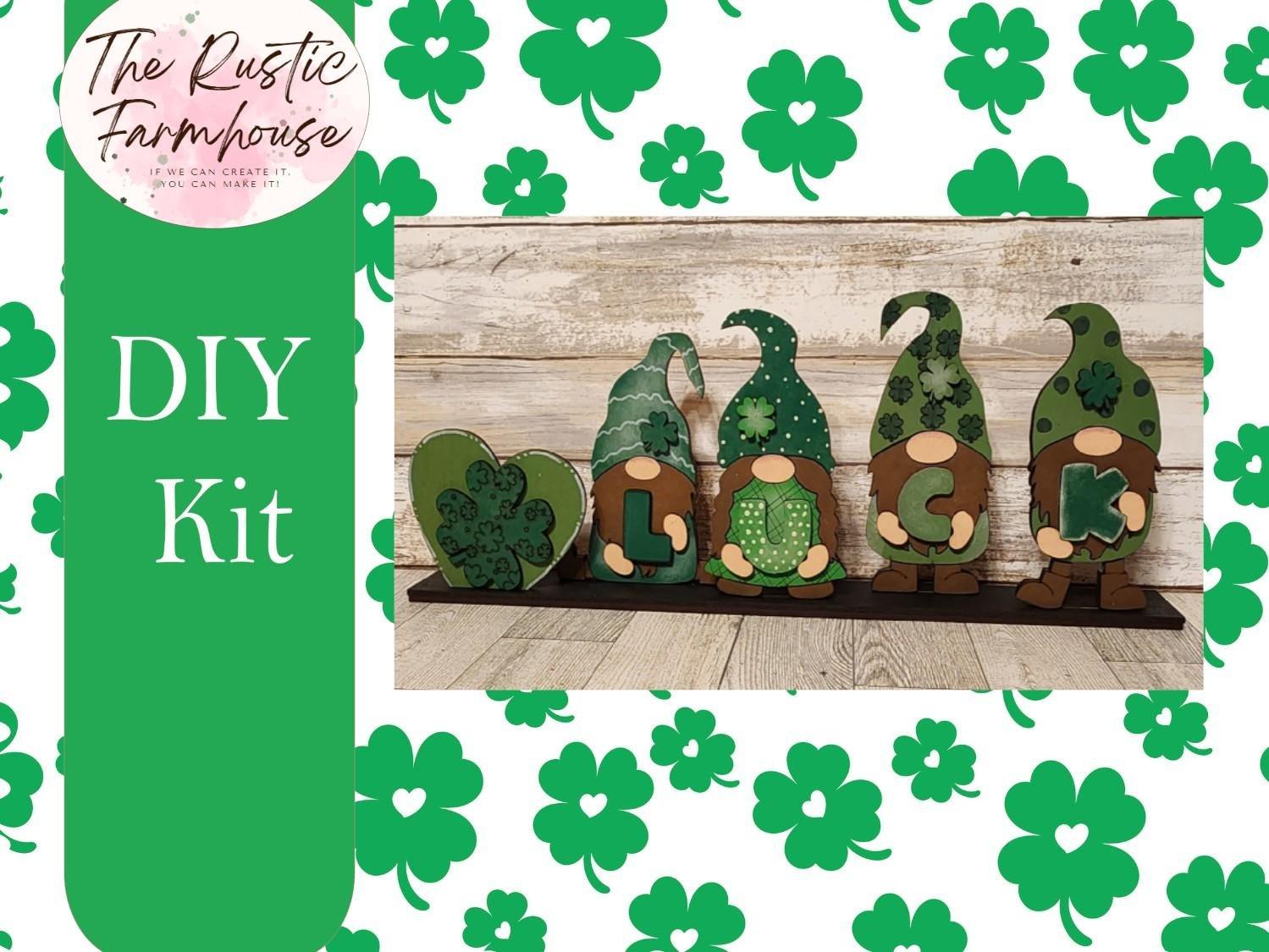 St. Patrick's Day Gnomes, Standing Gnomes, Lucky Gnome, Shelf Sitter Gnomes, Shamrocks, Lucky Leprechauns, Irish Gnomes, shenanigans DIY - RusticFarmhouseDecor