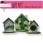 St Patrick's Day Standing Houses Shelf Sitter, Mantle Decor, IrishHome Decor - RusticFarmhouseDecor