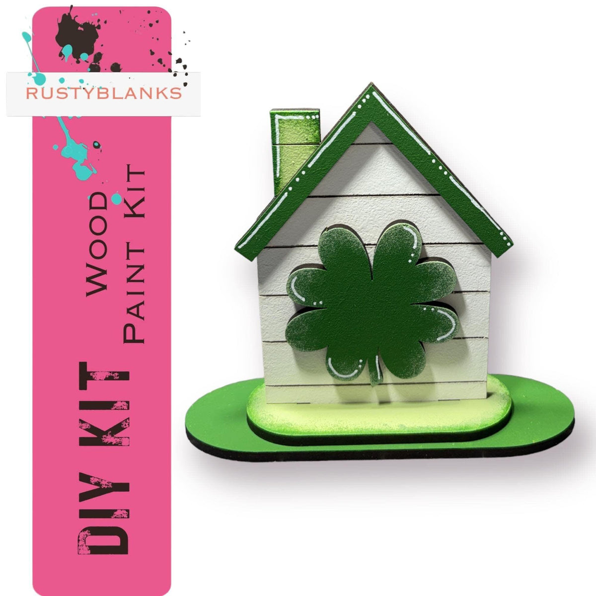 St Patrick's Day Standing Houses Shelf Sitter, Mantle Decor, IrishHome Decor - RusticFarmhouseDecor
