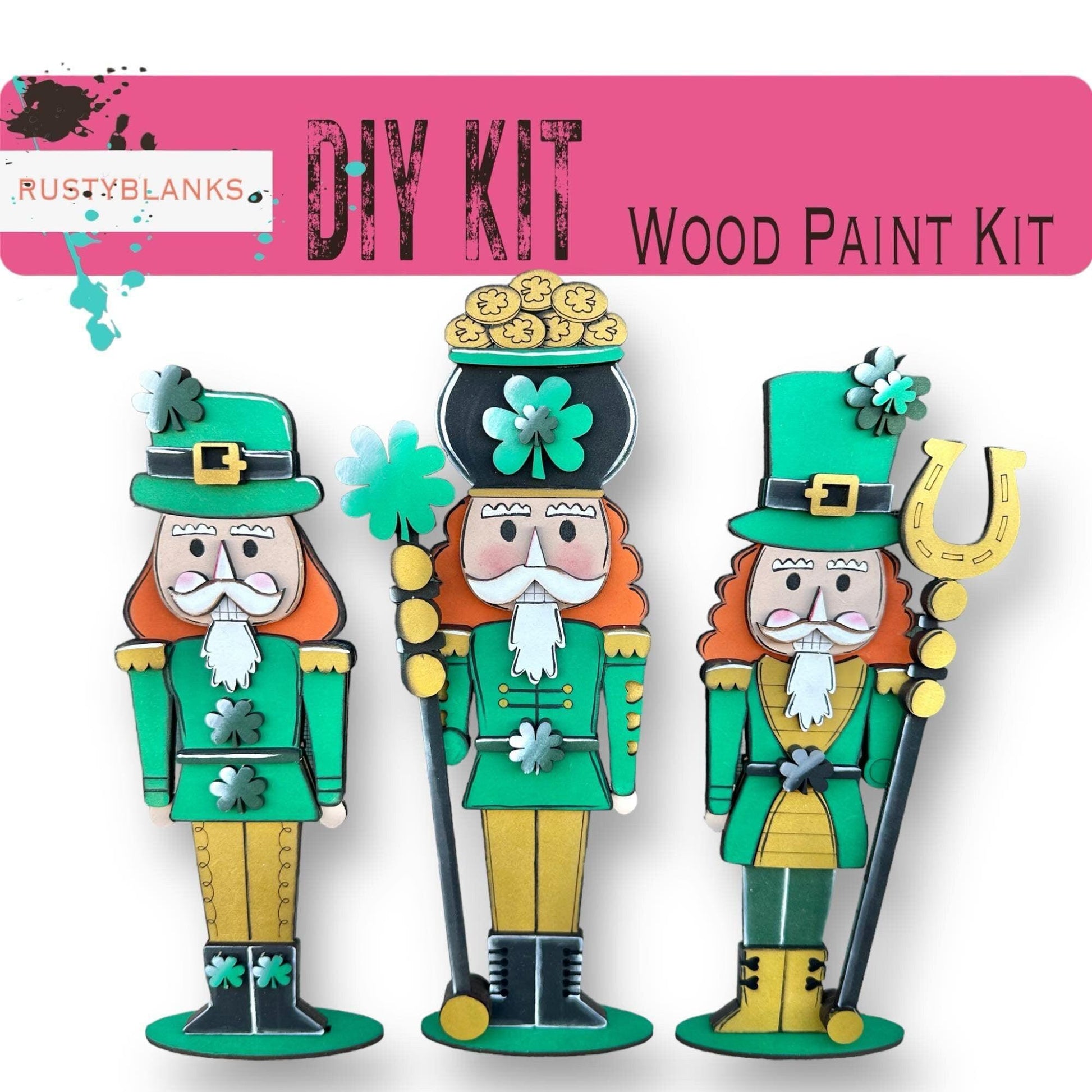 St Patricks Standing Nutcracker Shelf Sitter Decor DIY - RusticFarmhouseDecor