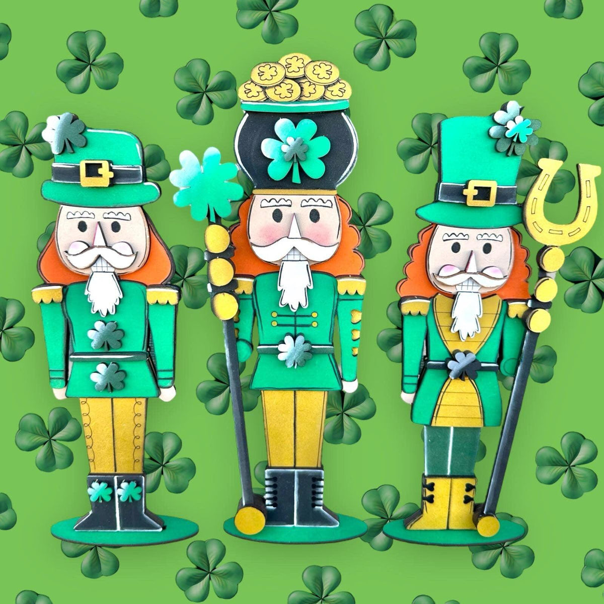 St Patricks Standing Nutcracker Shelf Sitter Decor DIY - RusticFarmhouseDecor