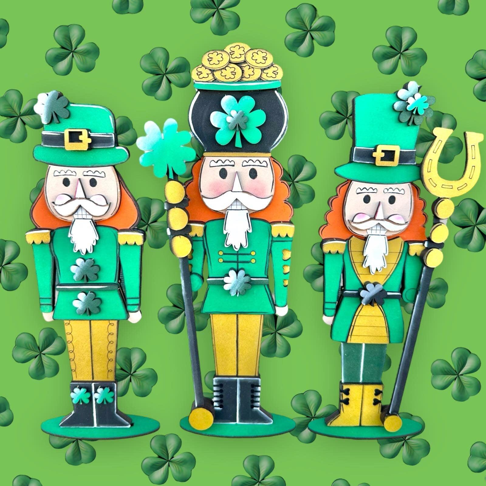 St Patricks Standing Nutcracker Shelf Sitter Decor DIY - RusticFarmhouseDecor