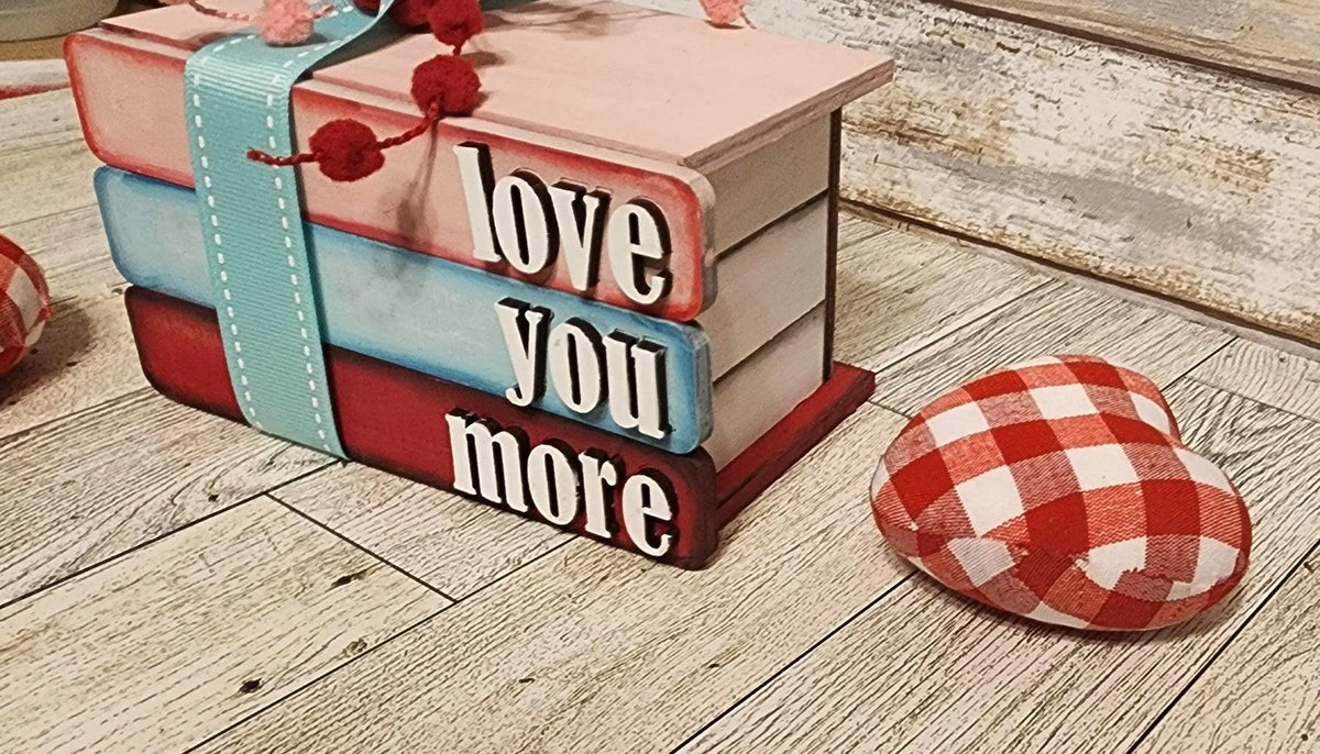 Stacked Books SVG, Interchangeable Faux Books laser cut file, Wood laser cut glowforge stacked books - RusticFarmhouseDecor