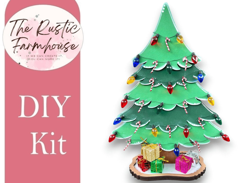Standing Christmas Tree Shelf Sitter, Christmas Decor, Winter mantle, Wood Craft Kit - RusticFarmhouseDecor