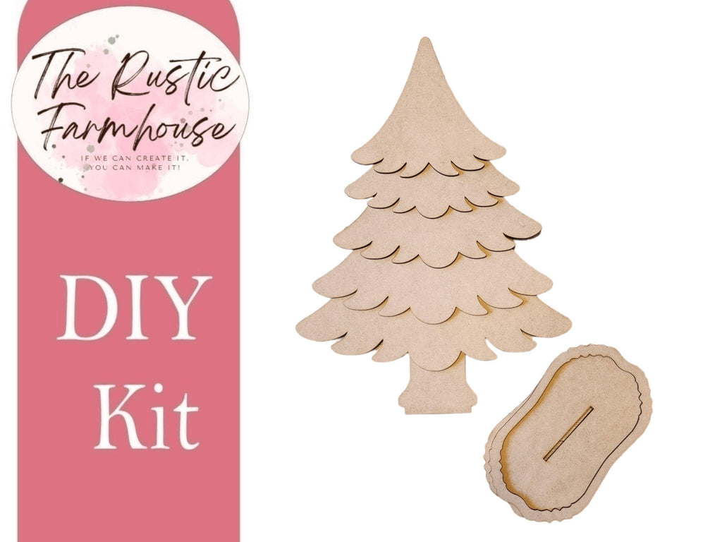 Standing Christmas Tree Shelf Sitter, Christmas Decor, Winter mantle, Wood Craft Kit - RusticFarmhouseDecor