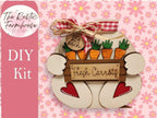 Standing Easter Bunny Shelf Sitter, Carrot Patch Bunny Shelf Sitter, Unfinished DIY Wood Kit, Blanks to Decorate Home Decor - RusticFarmhouseDecor