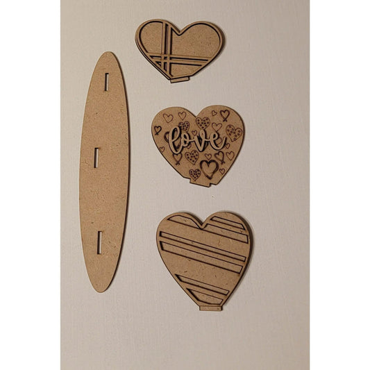 Standing Hearts Set of 3 - DIY - RusticFarmhouseDecor