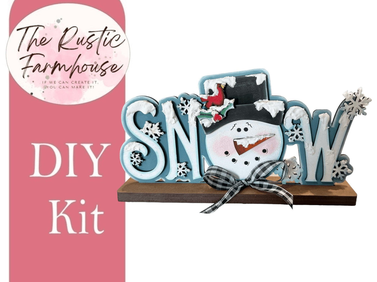 Standing Joy or Snow Snowmen Shelf sitter - RusticFarmhouseDecor