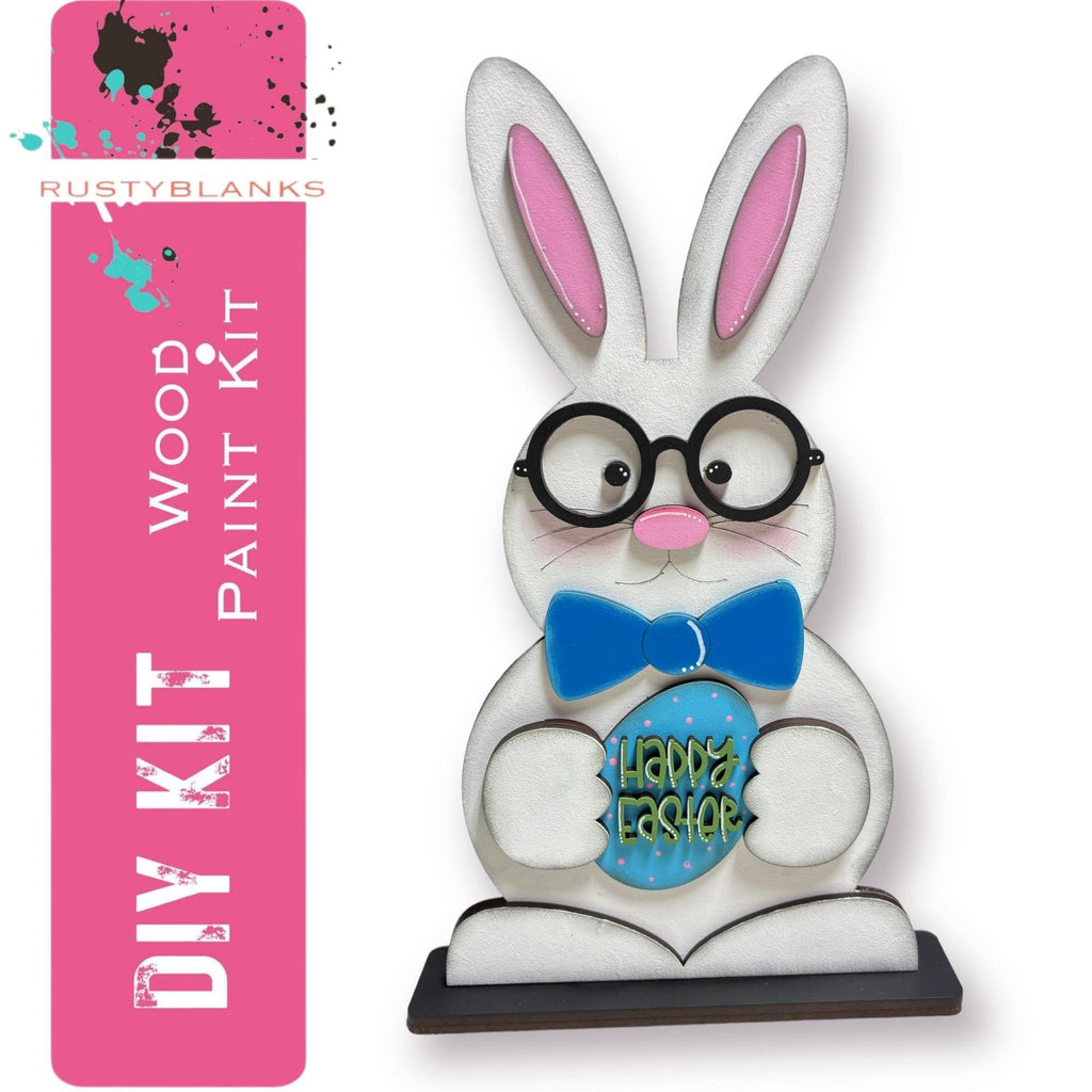 Standing Nerdy Bunny Couple Set Diy Kit for the mantle or tabletop - RusticFarmhouseDecor