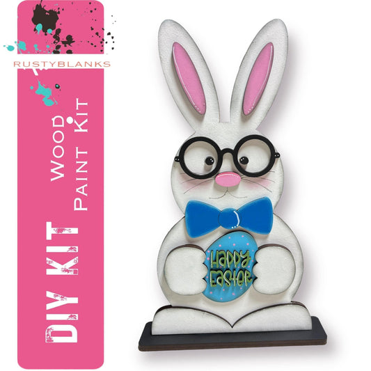 Standing Nerdy Bunny Couple Set Diy Kit for the mantle or tabletop - RusticFarmhouseDecor