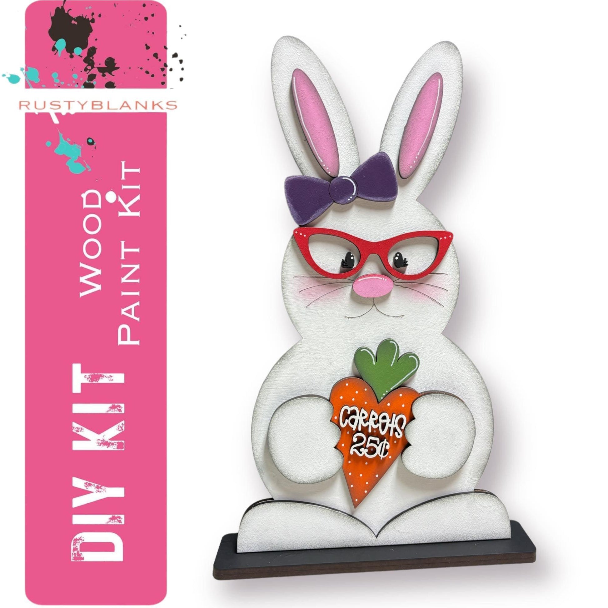 Standing Nerdy Bunny Couple Set Diy Kit for the mantle or tabletop - RusticFarmhouseDecor