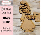Standing Tiered Tray Mrs. Santa Claus Santa SVG Laser File Glowforge - RusticFarmhouseDecor