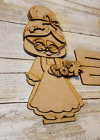 Standing Tiered Tray Mrs. Santa Claus Santa SVG Laser File Glowforge - RusticFarmhouseDecor