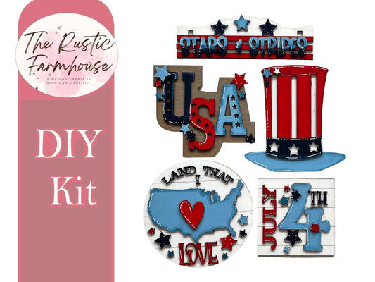 Stars & Stripes Interchangeable Inserts for our Window or House DIY Kit - RusticFarmhouseDecor