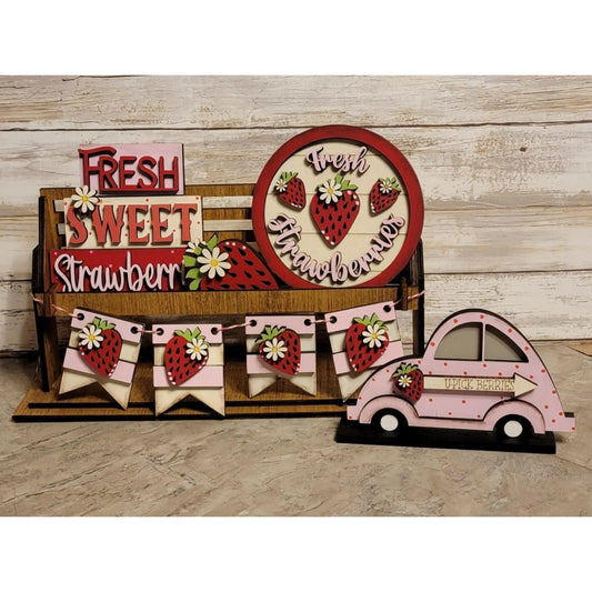 Strawberry Tiered Tray Set - RusticFarmhouseDecor