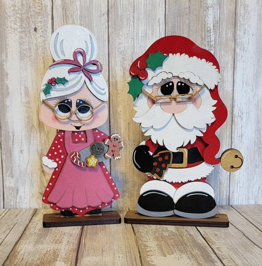 Sublimated Mr & Mrs Santa Claus Tiered Tray Decor - RusticFarmhouseDecor