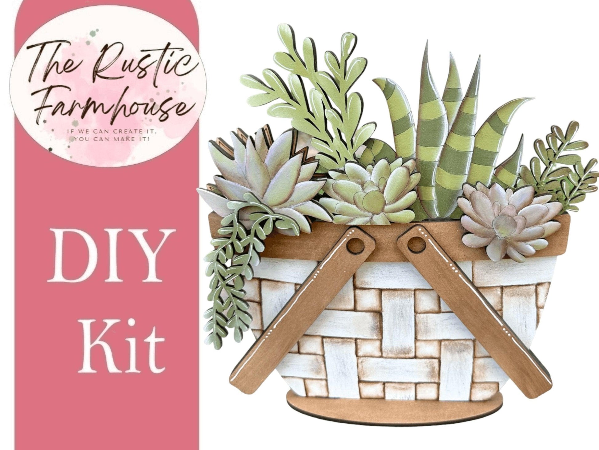 Succulents Insert for the Interchangeable Flower Basket - RusticFarmhouseDecor