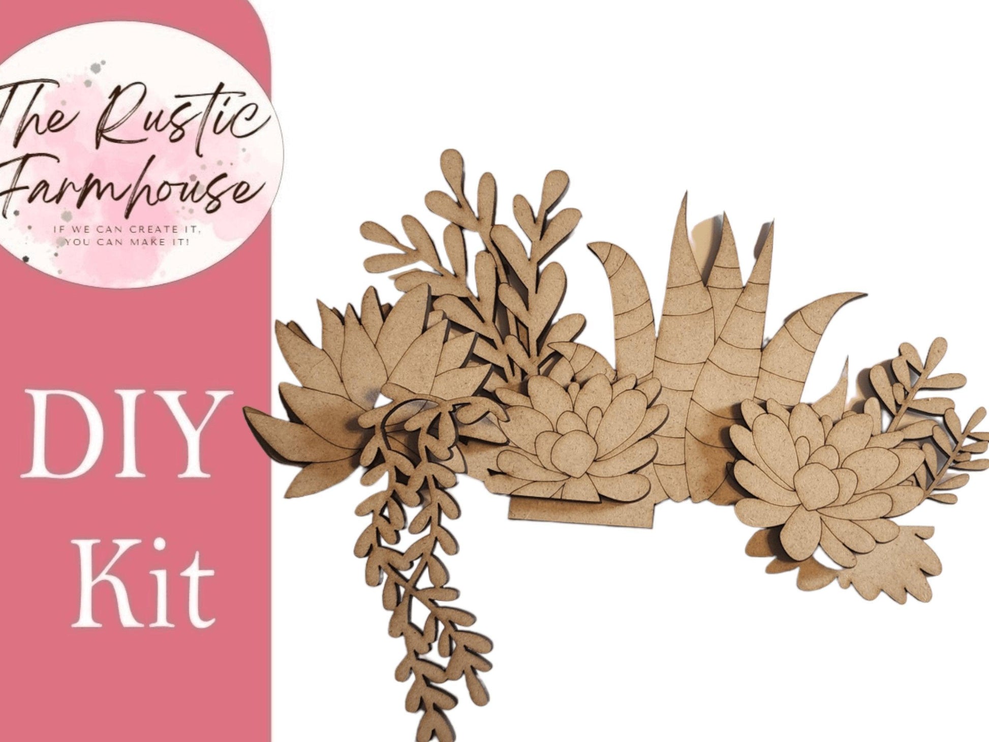 Succulents Insert for the Interchangeable Flower Basket - RusticFarmhouseDecor