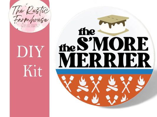 Summer Camping Door Hanger The S"more The Merry, Unfinished DIY Wood Kit, Blanks to Decorate Home Decor, DIY Door Hanger - RusticFarmhouseDecor