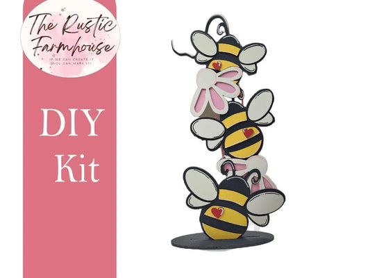 Summer Stacked Bee Porch Sign Honey Bee Bee Kind Porch Decor Wooden Kit - RusticFarmhouseDecor