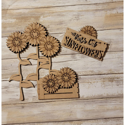 Sunflower Fence Attachment Set - Unfinished - RusticFarmhouseDecor