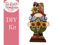 Sunflower Gnome Shelf Sitter, DIY Gnome kit, Tiered Tray Decor - RusticFarmhouseDecor
