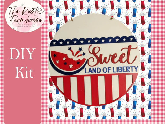 Sweet Land of Liberty Door Hanger - RusticFarmhouseDecor