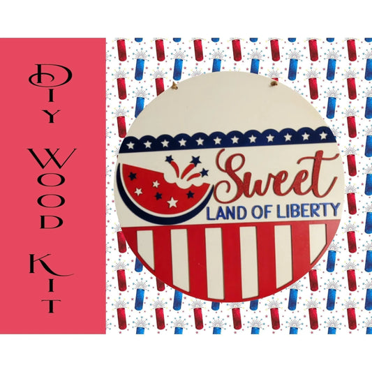 Sweet Land of Liberty Door Hanger - RusticFarmhouseDecor