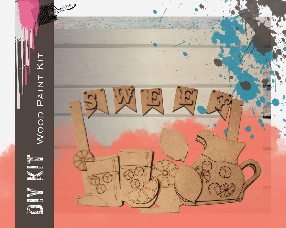 Sweet Lemonade for the Interchangeable Flower Basket Decor - Wood Blank for Painting - Inserts for Basket - RusticFarmhouseDecor