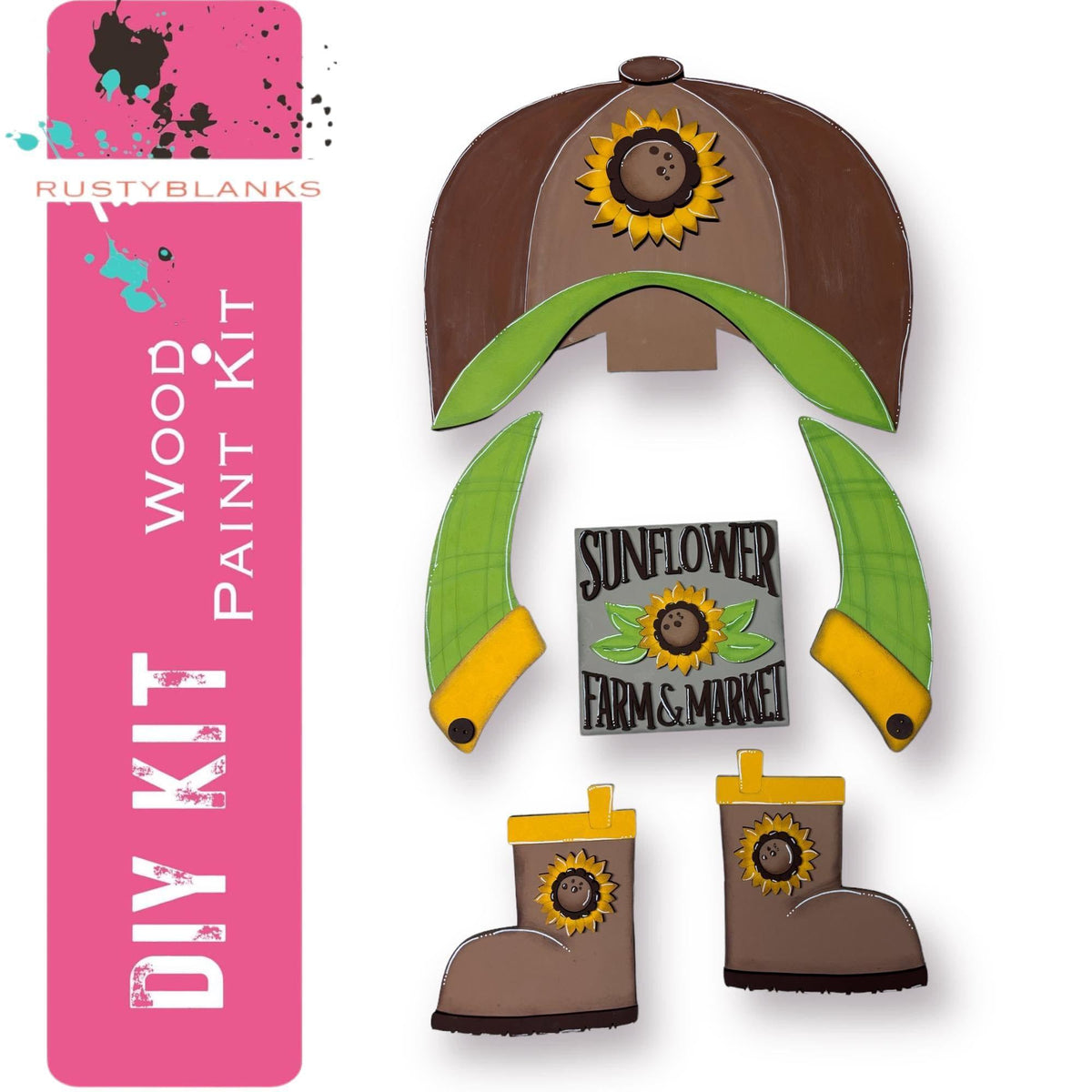 Tall Standing Interchangeable Gnome Sunflower Add On - RusticFarmhouseDecor
