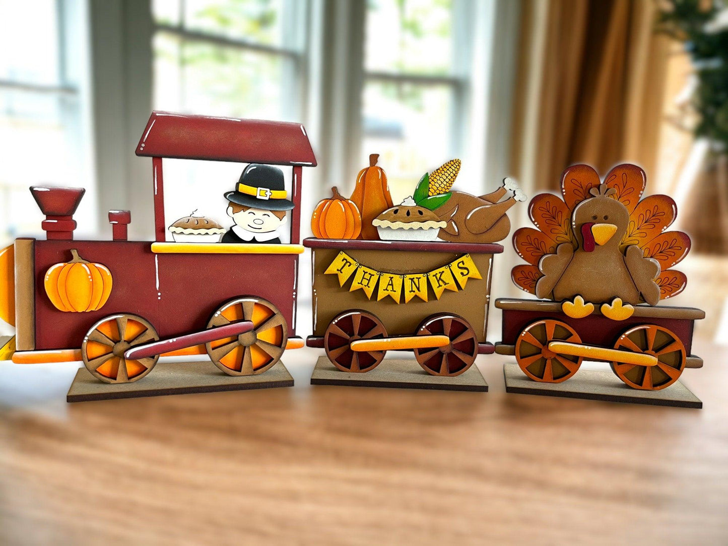 Thanksgiving Train DIY Wood Blank Paint - RusticFarmhouseDecor