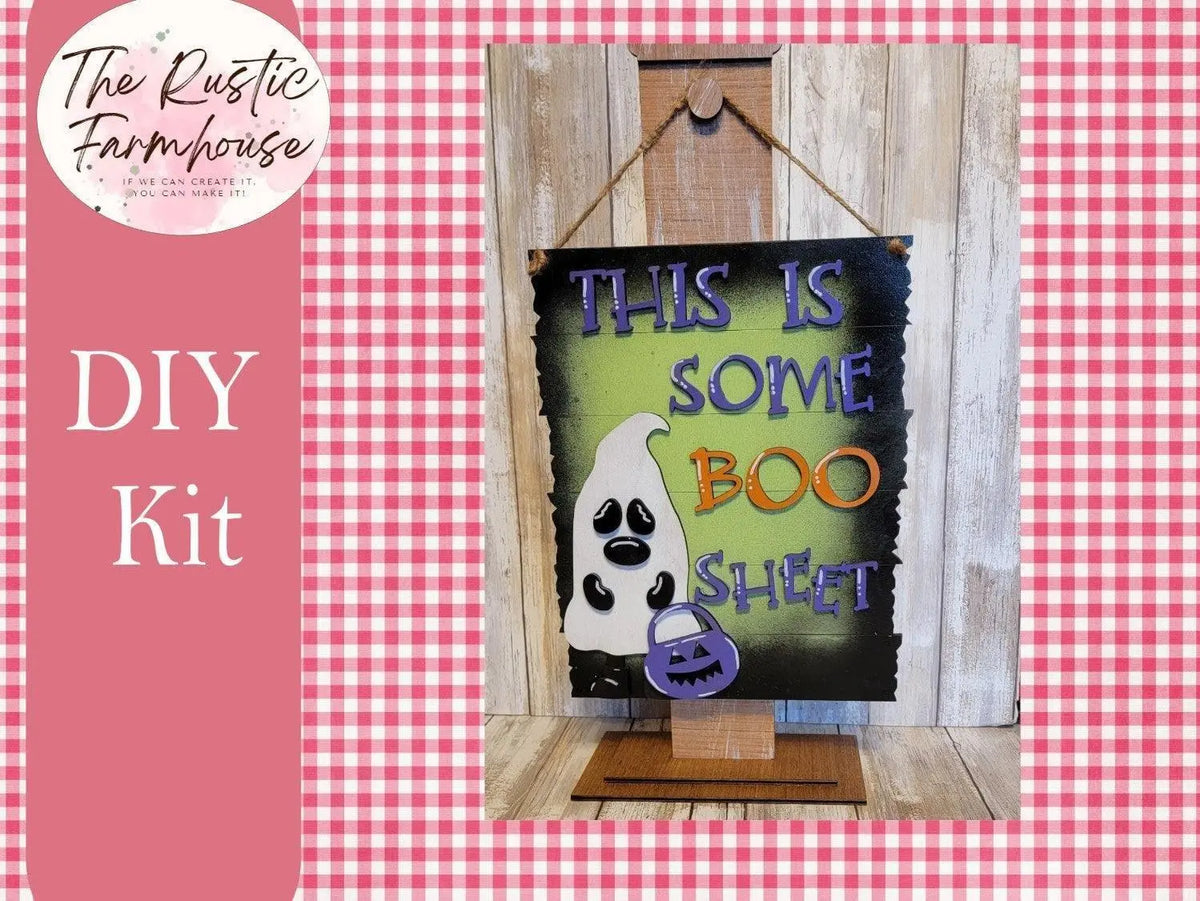 This is some Boo Sheet Halloween Door Hanger - RusticFarmhouseDecor
