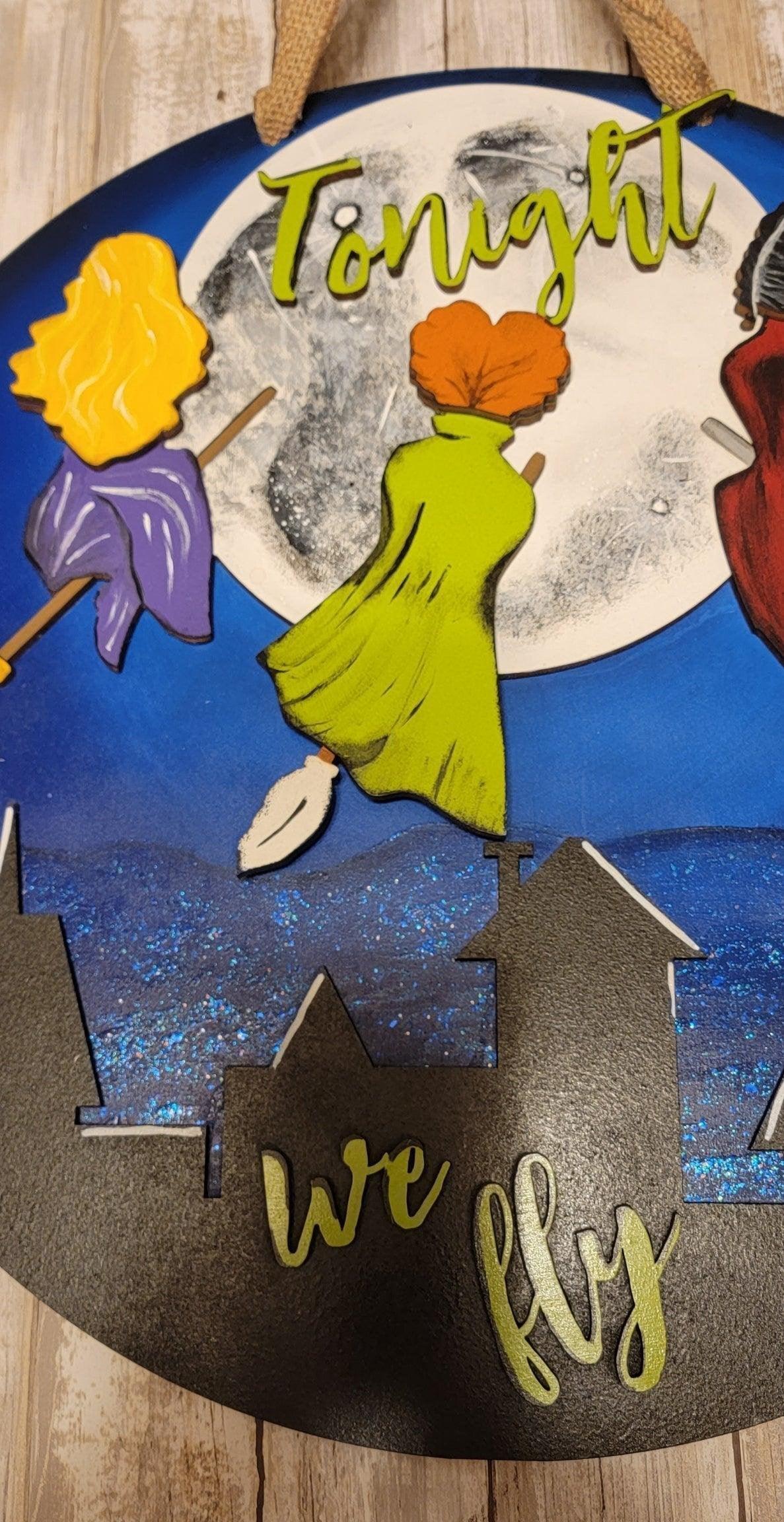 Tonight we fly Halloween DIY Door Hanger - RusticFarmhouseDecor