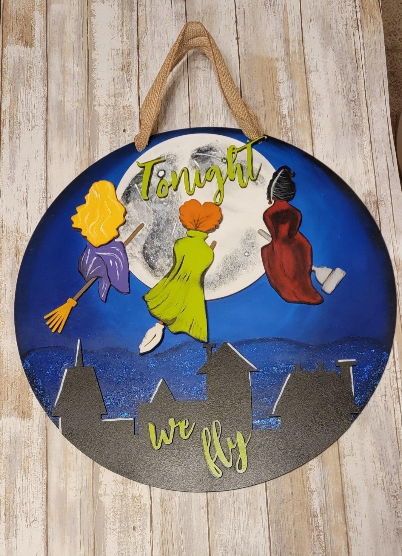 Tonight we fly Halloween DIY Door Hanger - RusticFarmhouseDecor
