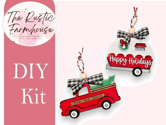 Truck and Camper Holiday Ornaments - RusticFarmhouseDecor
