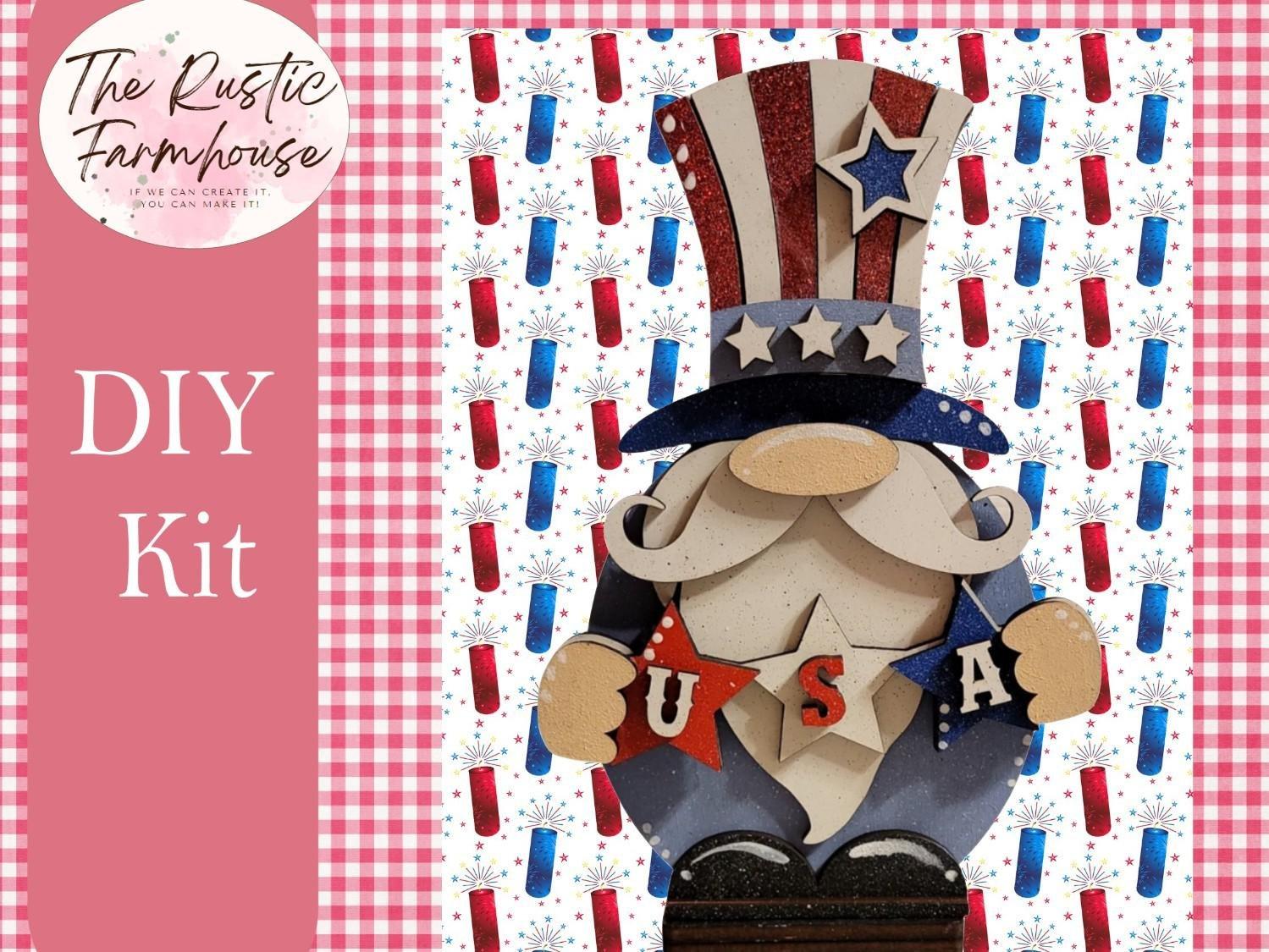 Uncle Sam Gnome Shelf Sitter - RusticFarmhouseDecor