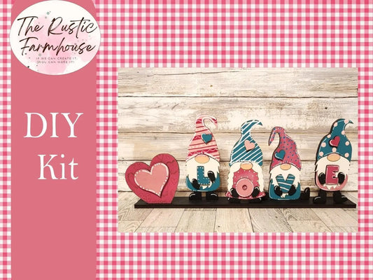Valentine Gnomes, Standing Gnomes, Love Gnome, Shelf Sitter Gnomes, Tiered Tray Decor DIY - RusticFarmhouseDecor