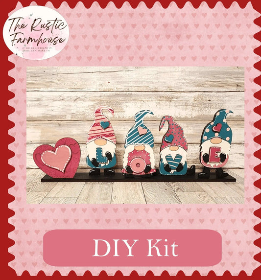 Valentine Gnomes, Standing Gnomes, Love Gnome, Shelf Sitter Gnomes, Tiered Tray Decor DIY - RusticFarmhouseDecor