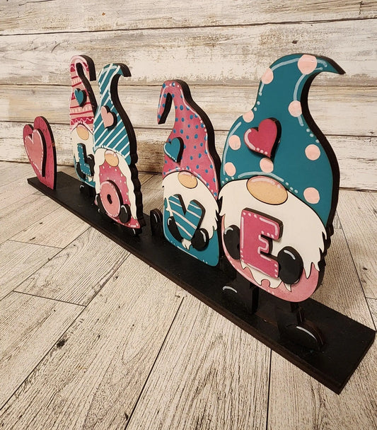 Valentine Gnomes, Standing Gnomes, Love Gnome, Shelf Sitter Gnomes, Tiered Tray Decor - RusticFarmhouseDecor