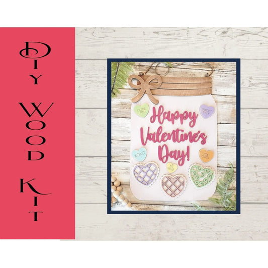 Valentine's Day Mason Jar Door Hanger - DIY - RusticFarmhouseDecor