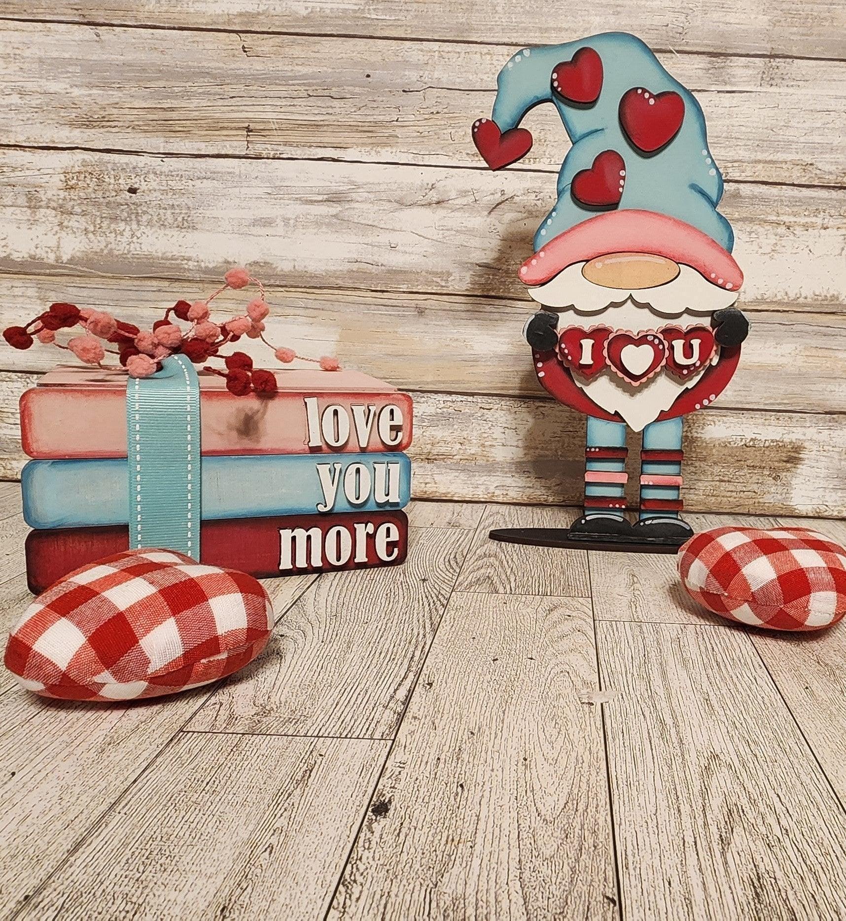 Valentine's I Love You Standing Gnome Shelf Sitter DIY - RusticFarmhouseDecor