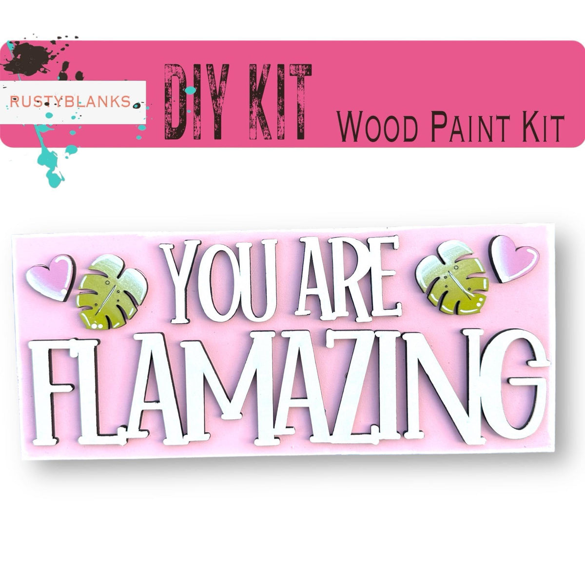 Valentine's Interchangeable Flamingo Tiles for leaning ladders or Shelf Sitters - RusticFarmhouseDecor