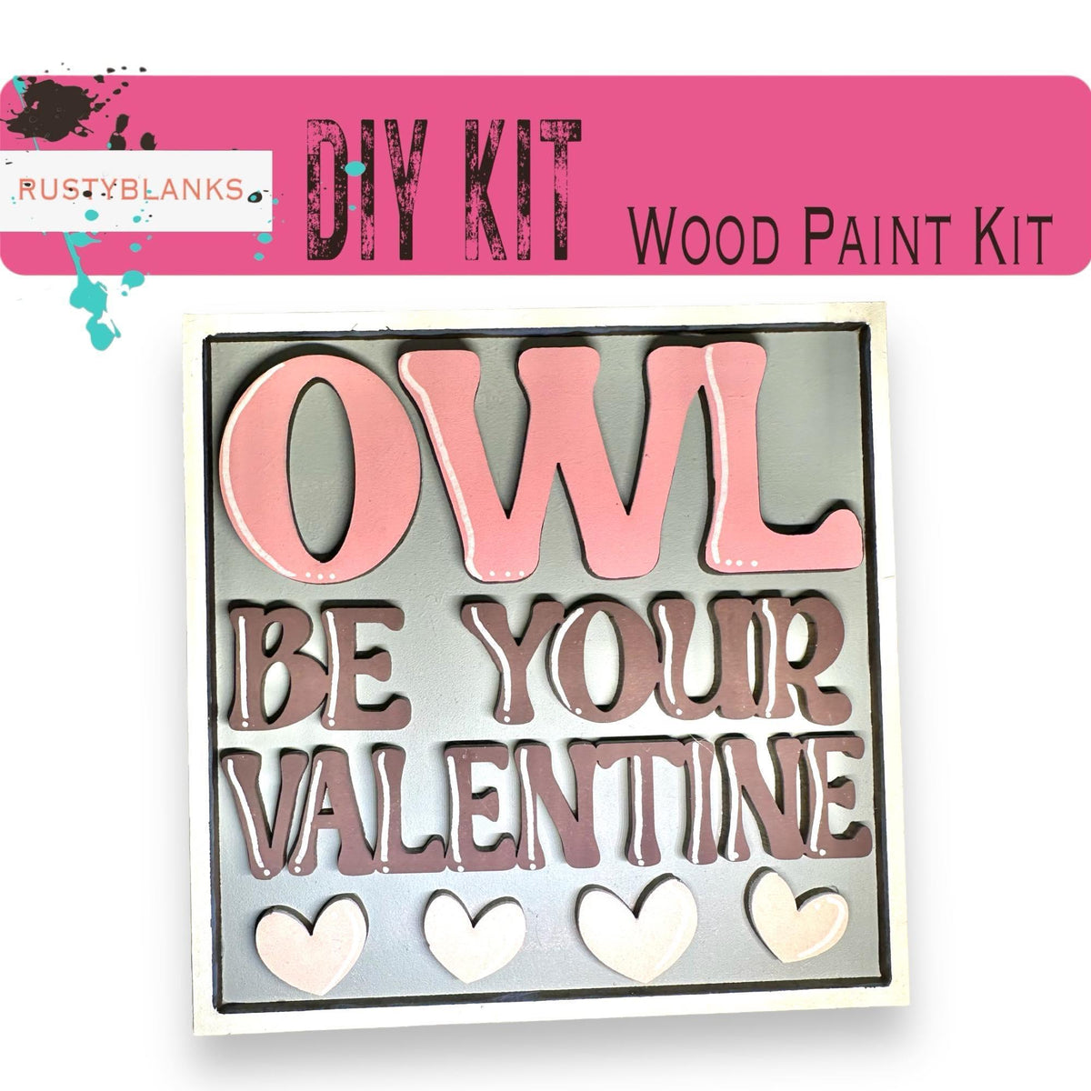 Valentine's Interchangeable Owl Love You Tiles for leaning ladders or Shelf Sitters - RusticFarmhouseDecor